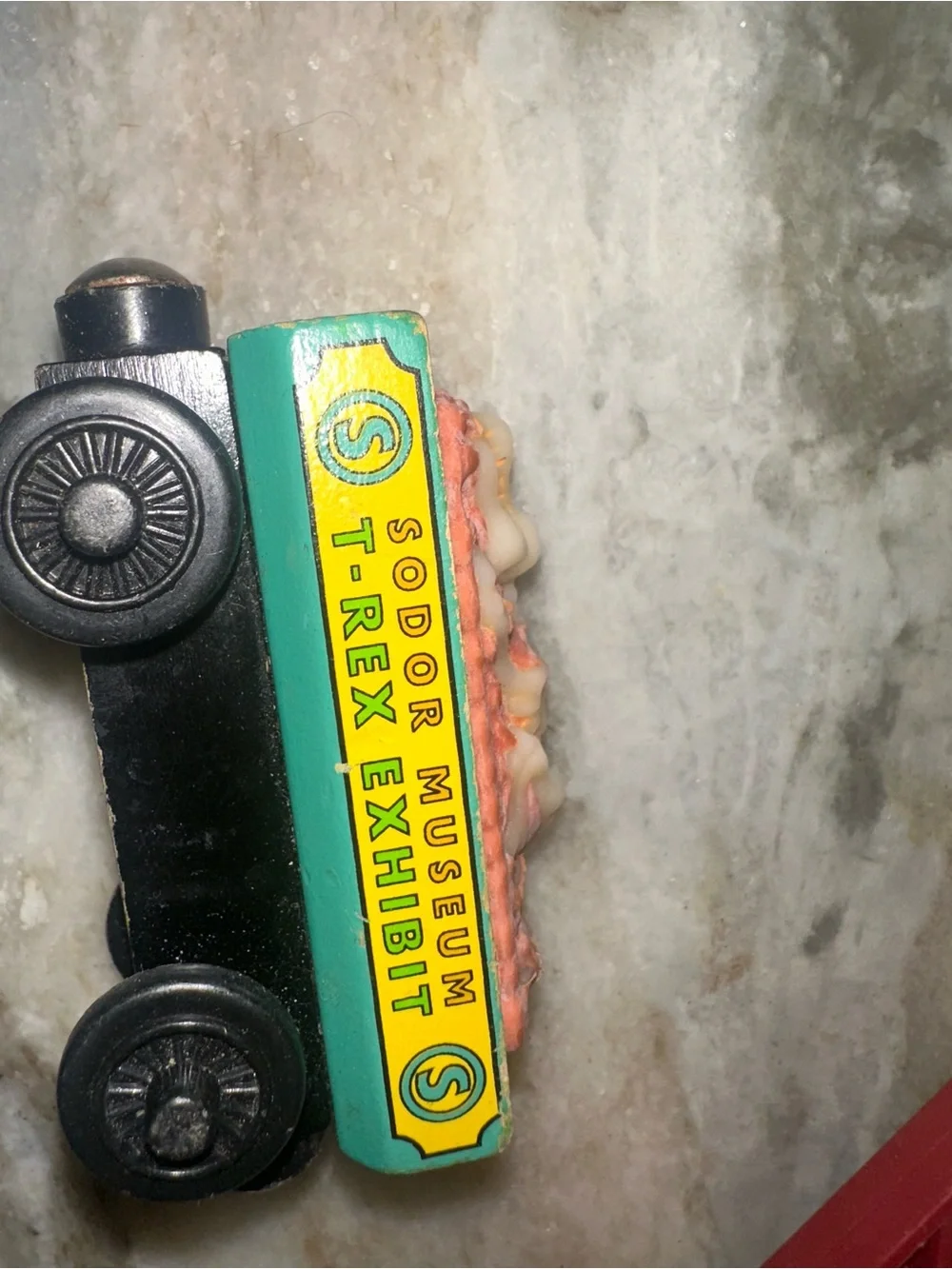 Retired Vintage Thomas & Friends Wooden Railway — Sodor Museum T-Rex Exhibit Car